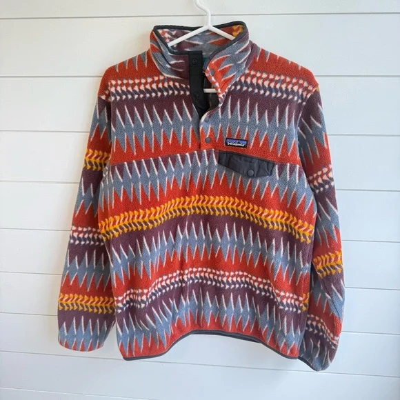 Patagonia Synchilla Snap-T Fleece Pullover Laughing Waters Dark Ruby Size med - Picture 3 of 11